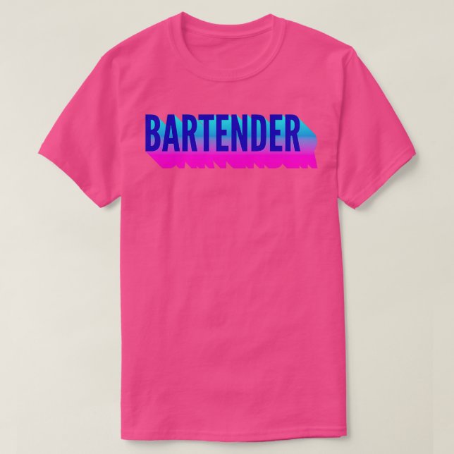 Bartender med lång övertoningsskugga 2 t shirt (Design framsida)