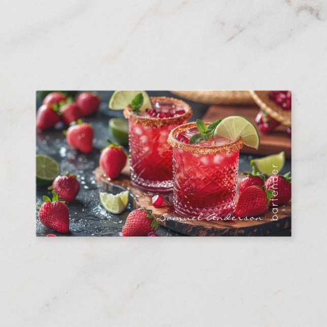 Bartender Mixolog Affärskort Visitkort (Framsida)