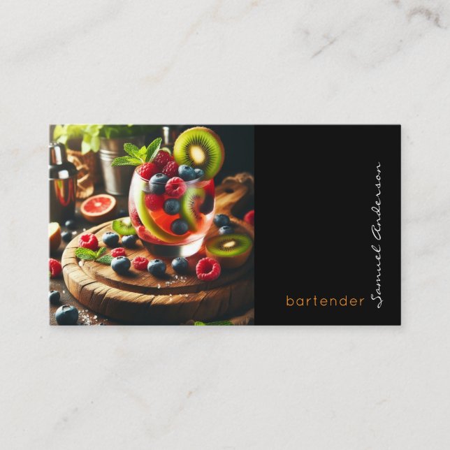 Bartender Mixolog Affärskort Visitkort (Framsida)