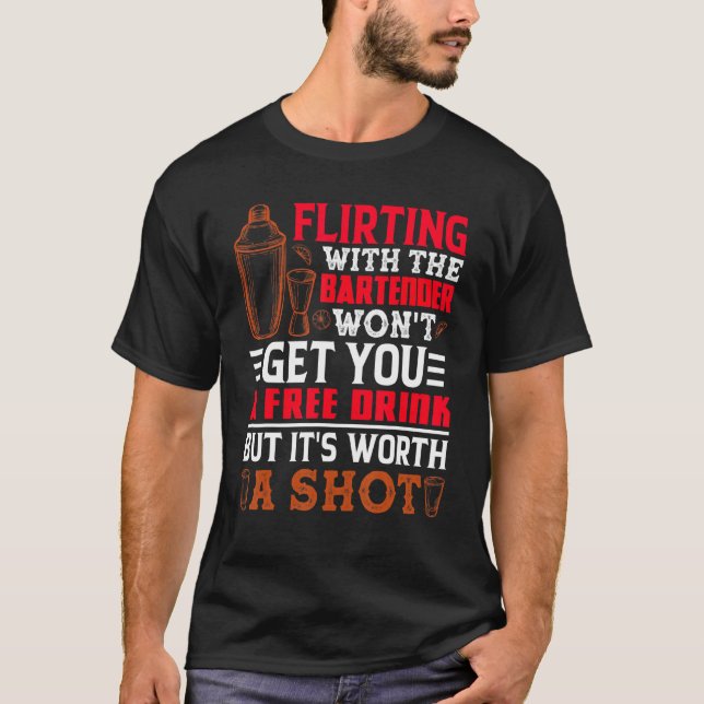 Bartender Mixolog Bartending T Shirt (Framsida)
