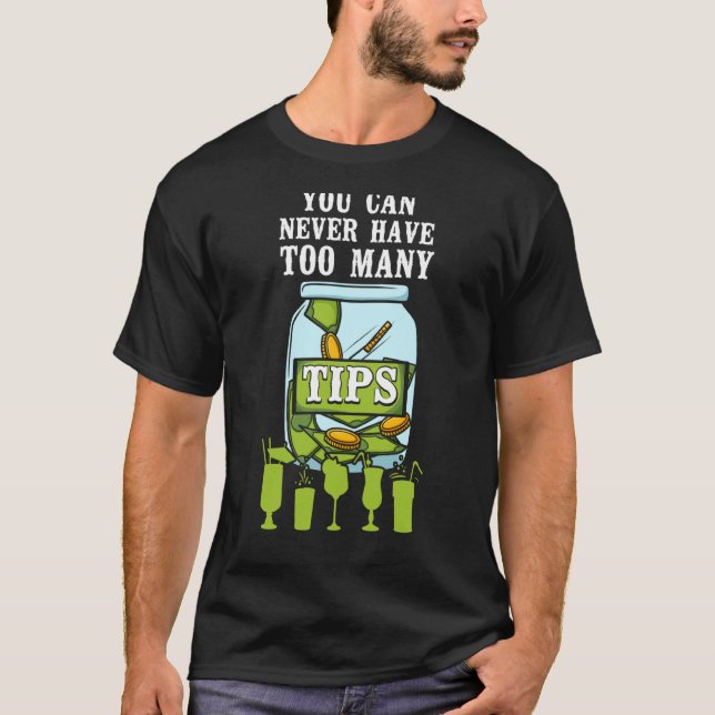 Bartender Mixolog Man kan aldrig ha för många. T Shirt (Framsida)