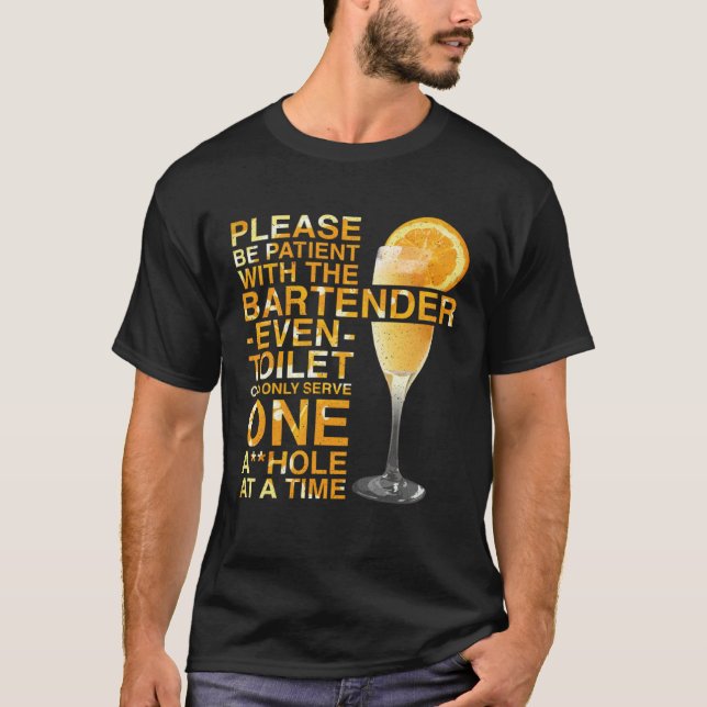 Bartender Mixolog, vänligen tåla med Ba T Shirt (Framsida)
