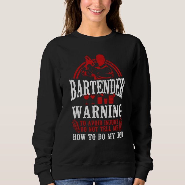 Bartender Mixologist Bartender Warning To Avoid In T Shirt (Framsida)