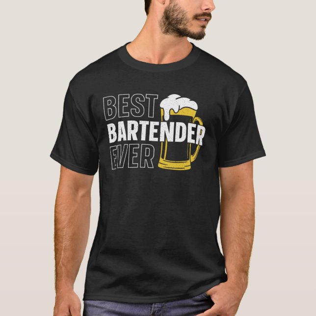 Bartender Mixologist Best Bartender Ever T Shirt (Framsida)