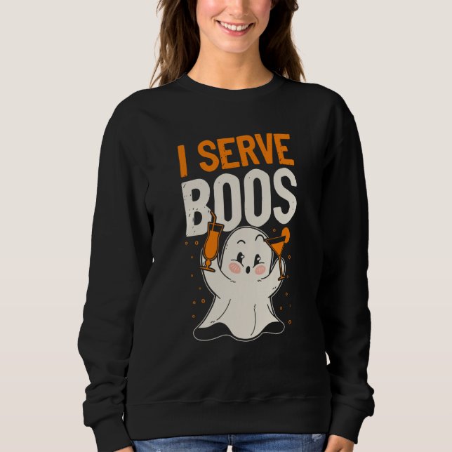 Bartender Mixologist Halloween Pun I Serve Boos T Shirt (Framsida)