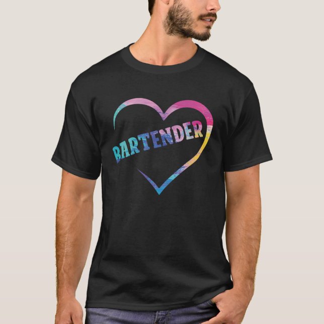 Bartender Mixologist Heart Bartender T Shirt (Framsida)