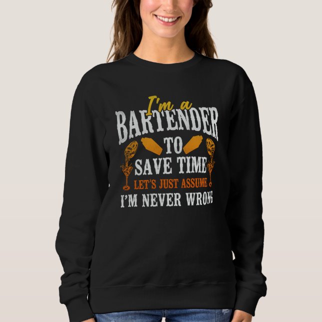 Bartender Mixologist I'm A Bartender To Save Time  T Shirt (Framsida)