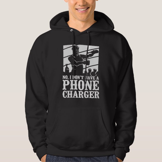 Bartender Mixologist No I Don't Have A Phone Charg Hoodie (Framsida)