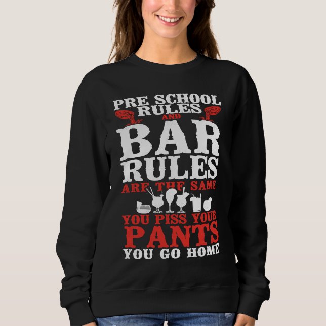 Bartender Mixologist Preschool Rules And Bar Rules T Shirt (Framsida)
