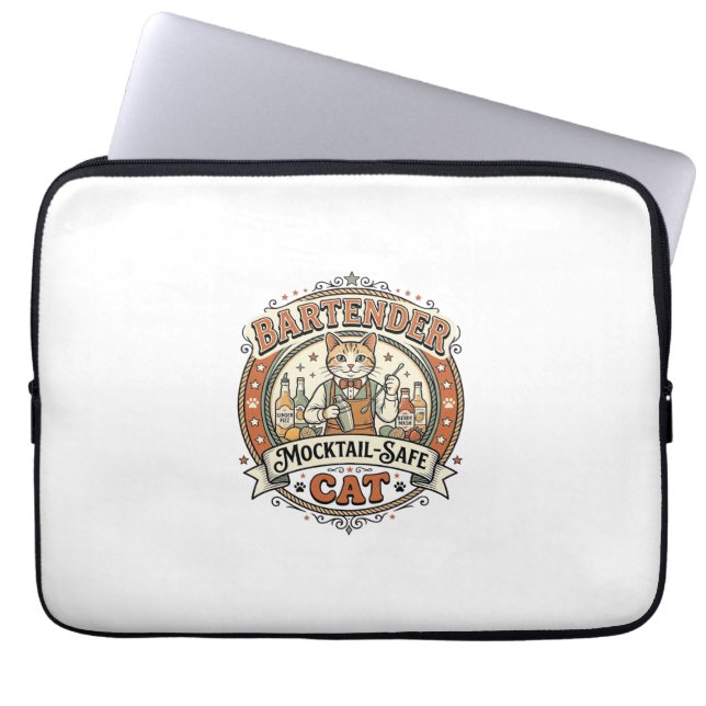 Bartender Mocktail-Säker Katt Bartender Mocktail-S Laptop Fodral (Framsidan)