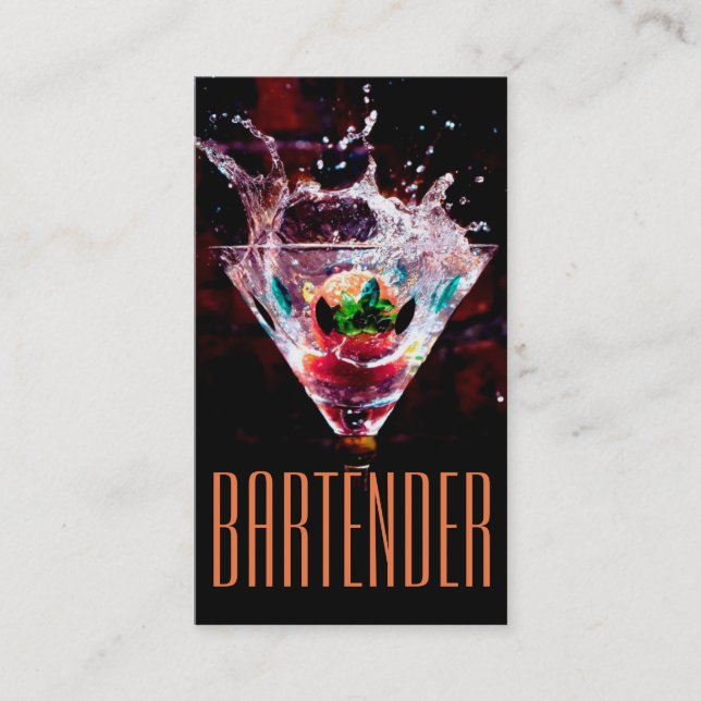 Bartender Nightlife-Affärskortet Visitkort (Framsida)