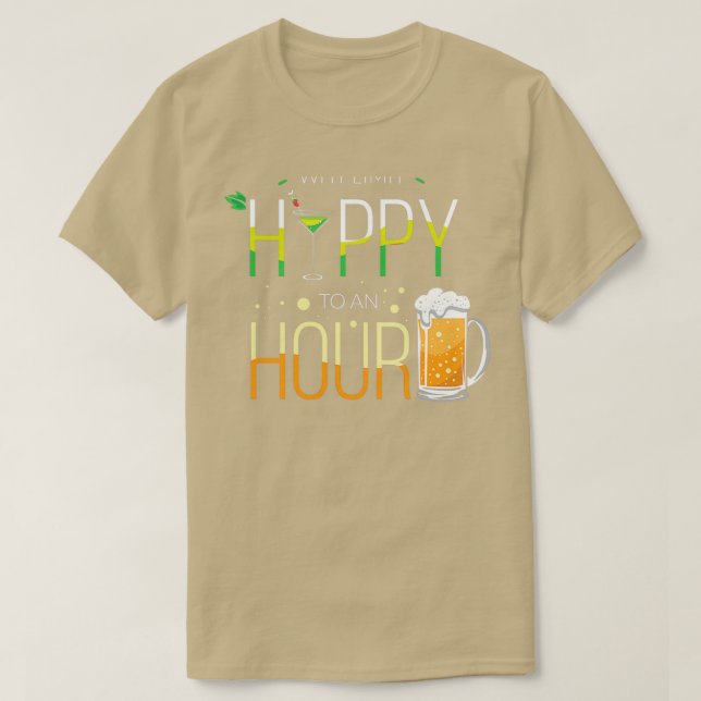 Bartender Party Cocktail Lycklig Hour Pun T Shirt (Design framsida)