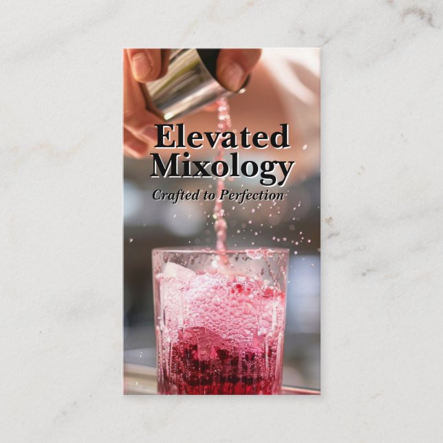 Bartender Poring a Cocktail | Mixolog Visitkort (Framsida)