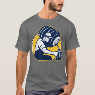 Bartender Poring Keg Barrel Beer Retro T Shirt