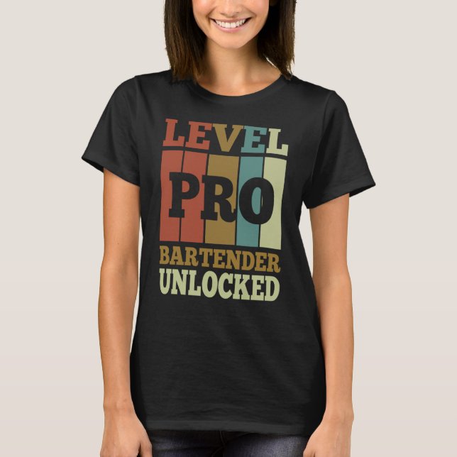 Bartender Pro Olåst Vintage Stil Unik T Shirt (Framsida)