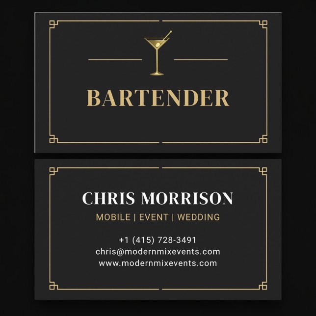 Bartender Professionell Visitkort (Skapare uppladdad)