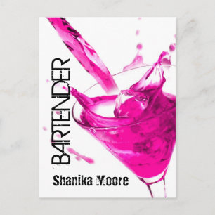 Bartender Promoted Postcard Flyer Vykort