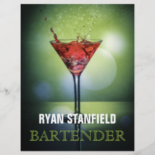 Bartender Promotional Lakan med dryckingredienser Reklamblad
