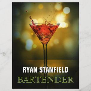 Bartender Promotional Lakan med dryckingredienser Reklamblad