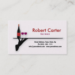 Bartender/pub/servitris-/coctailvinkort Visitkort
