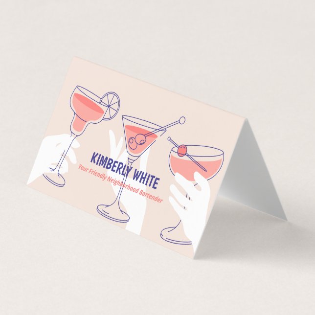 Bartender QR-Affärskortet för mappat Visitkort (Framsida)