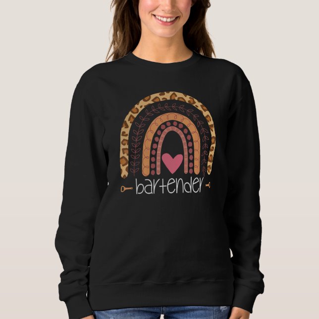 Bartender Rainbow Boho T Shirt (Framsida)
