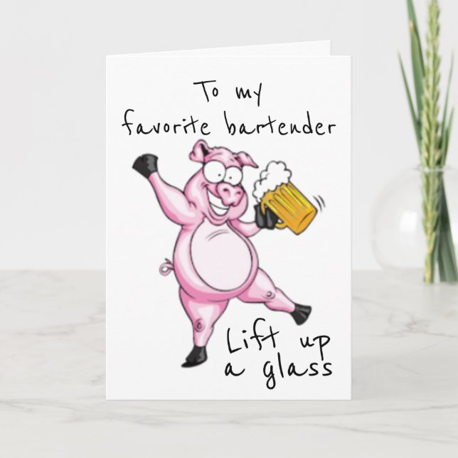 **BARTENDER** REDO TILL CELEBRAT **BIRTHDAG** KORT (Framsida)