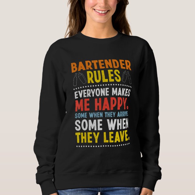 Bartender Regler Alla gör Lycklig Bartending Ba T Shirt (Framsida)