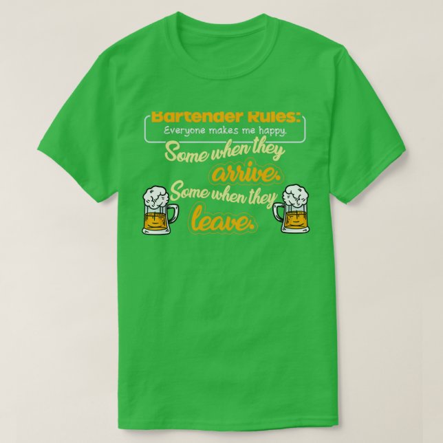 Bartender Regler Party Cocktail Pun 1 T Shirt (Design framsida)