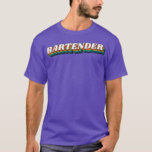 Bartender Retro-Vintage-etikett för den bästa bart T Shirt