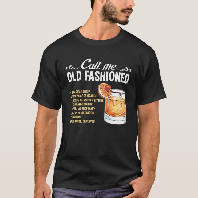 Bartender ringde mig Gamla Fashioned Cocktail Reci T Shirt (Framsida)