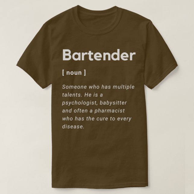 Bartender roligt Bete Shirt T Shirt (Design framsida)