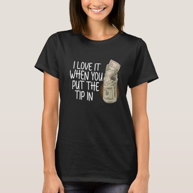 Bartender satte in tips i expertBarkeeper Bartendi T Shirt (Framsida)