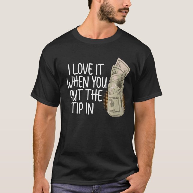 Bartender satte in tips i expertBarkeeper Bartendi T Shirt (Framsida)