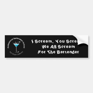 Bartender School Bumper Sticker Bildekal
