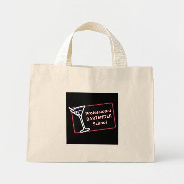 Bartender School Tote Bag Mini Tygkasse (Framsidan)