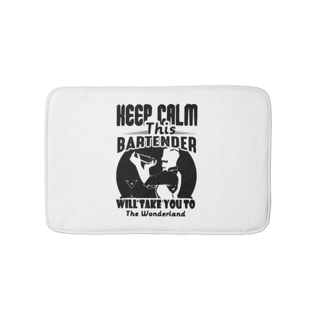 Bartender Shirt - Behålla Lugn Denna Bartender T-s Badrumsmatta (Framsidan)