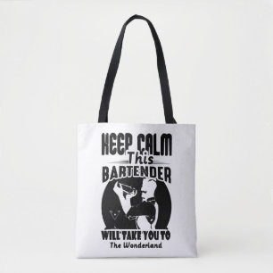 Bartender Shirt - Behålla Lugn Denna Bartender T-s Tygkasse