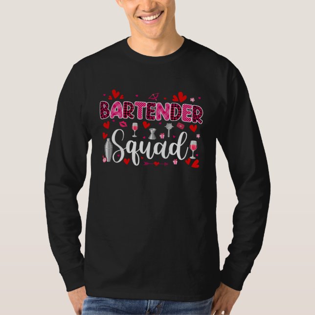 Bartender Squad Cute Tools Hearts Costume Valentin T Shirt (Framsida)