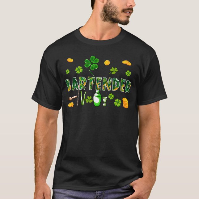 Bartender St Patrick s Day Costume C Matching Fami T Shirt (Framsida)