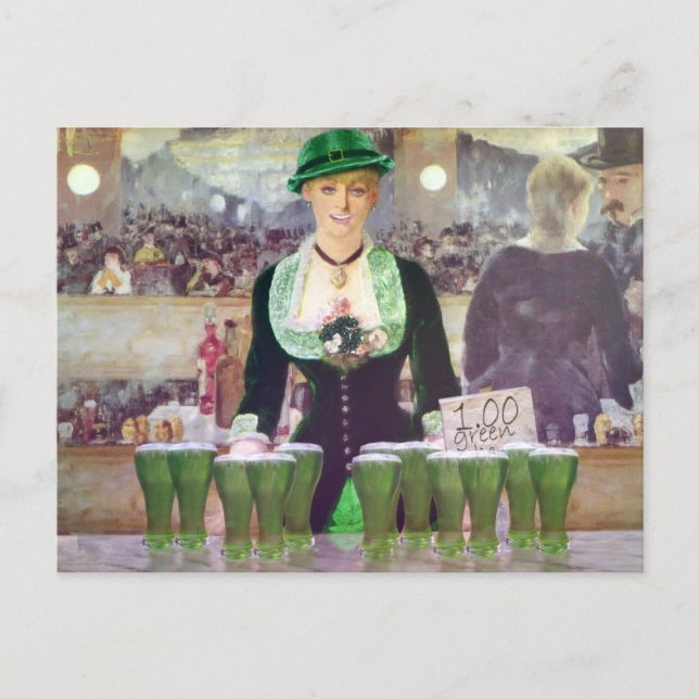 Bartender St. Patrick's Day Vykort (Framsida)