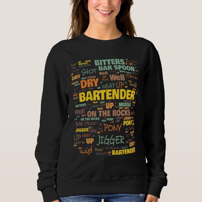 Bartender-terminologi, vanligen använda termer t shirt (Framsida)