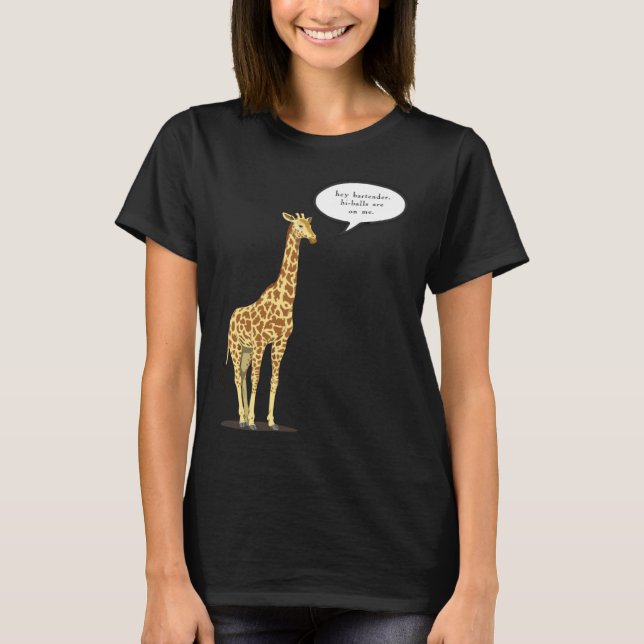 Bartender The Highballs Are On The Giraffe T Shirt (Framsida)