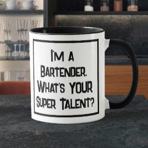 Bartender Toppen Talent. Barman Two Tone Coffee Mu Mugg