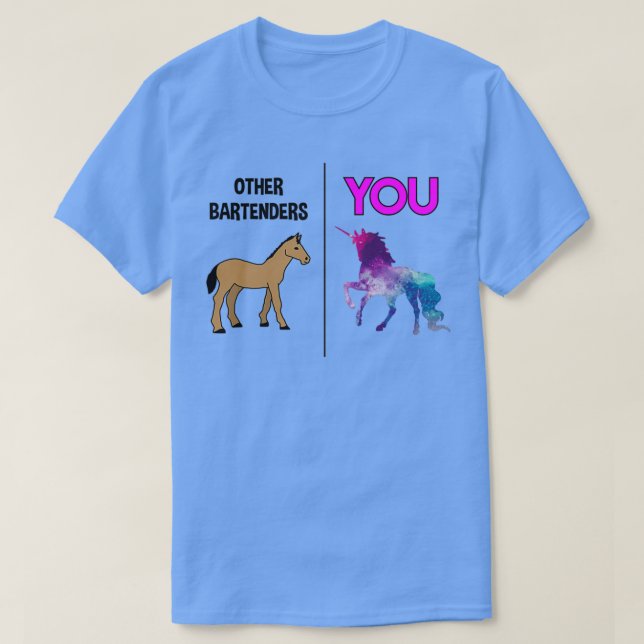 Bartender Unicorn 2 T Shirt (Design framsida)