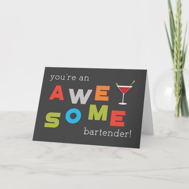 Bartender-utvärderingsdagen Fantastisk Kort (Framsida)
