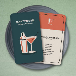 Bartender - Vintage Visitkort
