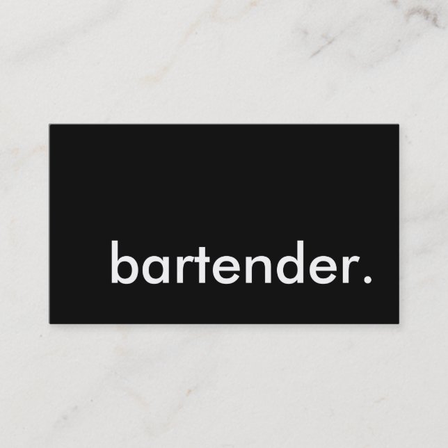 bartender. visitkort (Framsida)