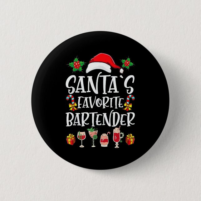 Bartender Xmas Gift Santa's Favorite Bartender Chr Knapp (Framsida)