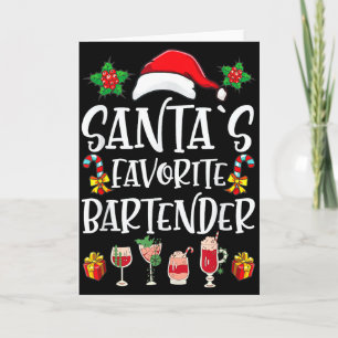 Bartender Xmas Present Santa's Favorit Bartender C Kort